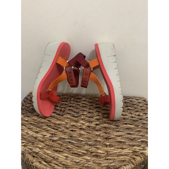 Fly London Yefa Multi Platform Strap Sandal Summer Vacation 9/ 9.5 Spicy Red - Picture 9 of 12